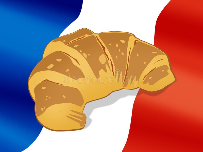 Croissant Boulangerie Drapeau Français Fond Clip Art Libres De Droits, Svg,  Vecteurs Et Illustration. Image 27690695