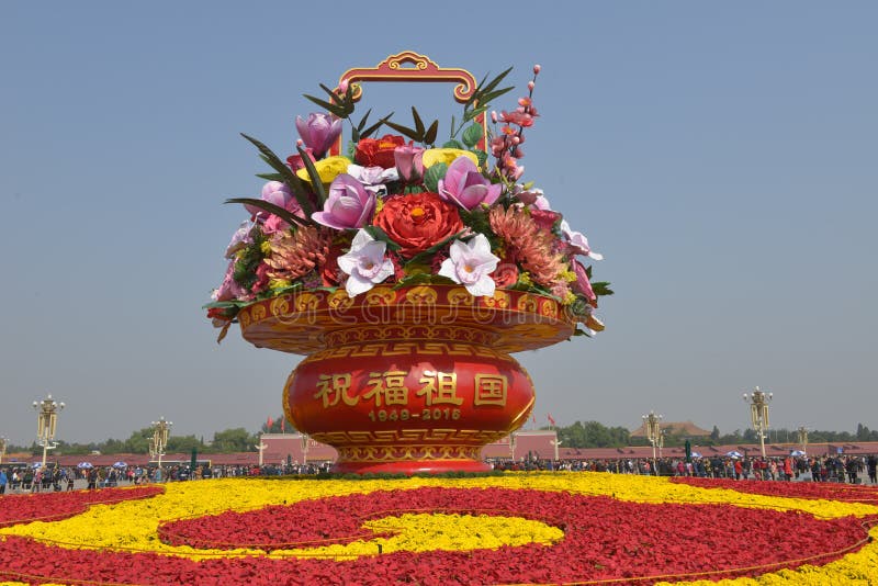 National Day flower basket in Tiananmen Square