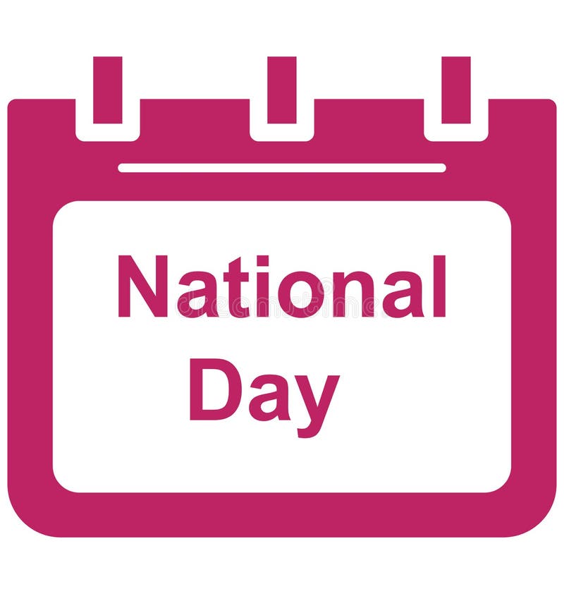 National Day, National Day Calendar Special Event Day Vector Icon that Can Be Easily Modified or