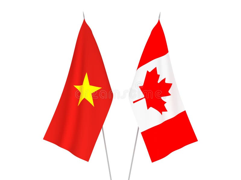 Canada And Vietnam Half Flags Together Stock Illustration ...
