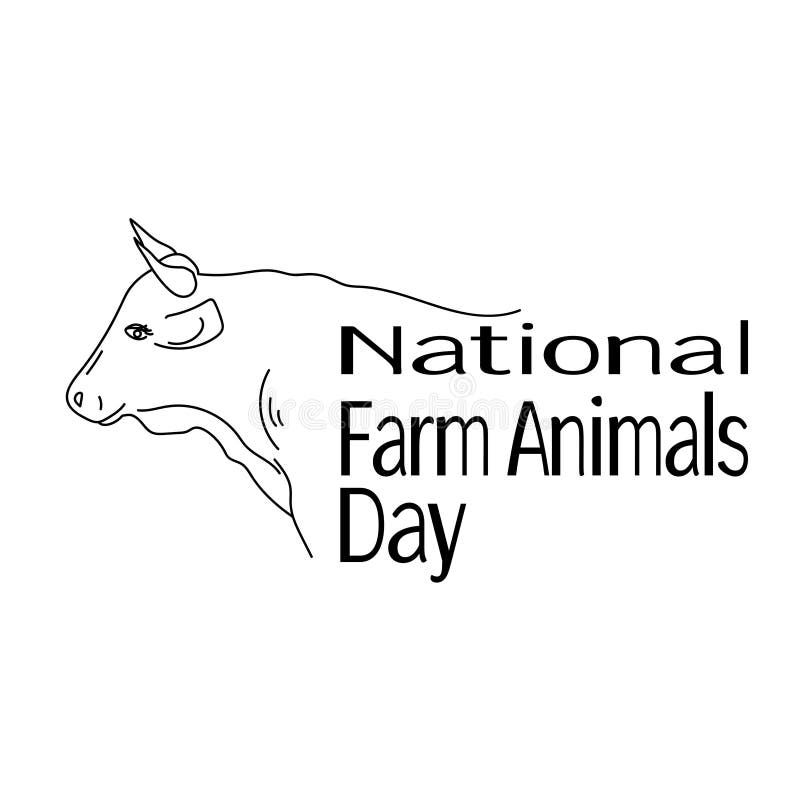 National Farm Animals Day, Silhouette of Cattle for Banner or Postcard  Stock Vector - Illustration of text, invitation: 214938055
