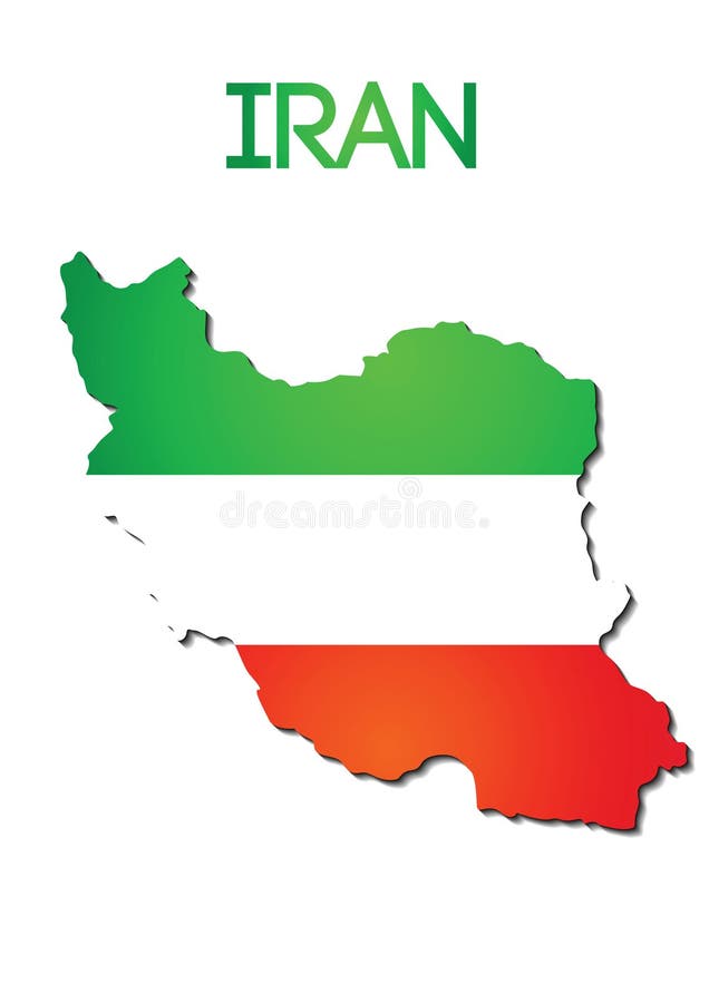 National flag color of Iran in map gradient design stock illustration