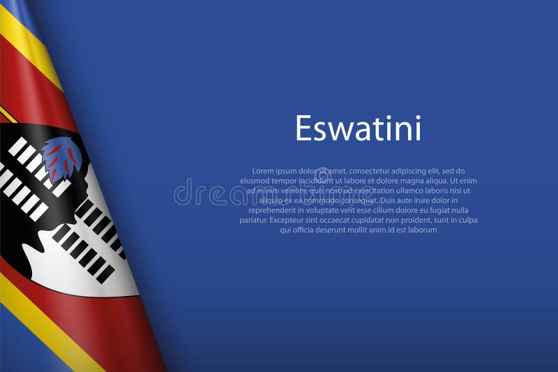 National flag Eswatini isolated on background with copyspace royalty free illustration