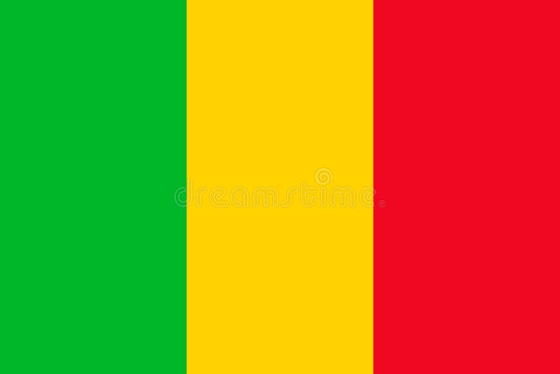 Drapeau Mali Flag green yellow red Stock Vector