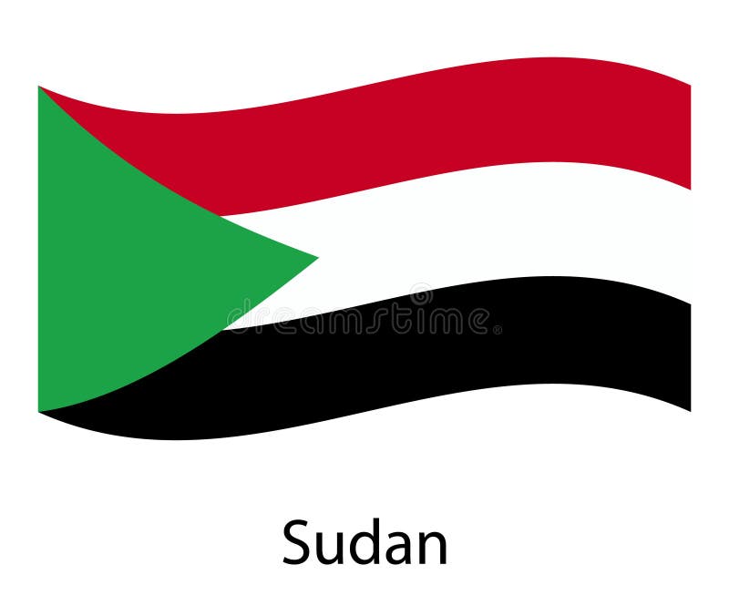National Flag Of Sudan Isolated On Gray Background. Realistic Sudan Flag Waving In The Wind. Stock Vector - Illustration of background, border: 128761534