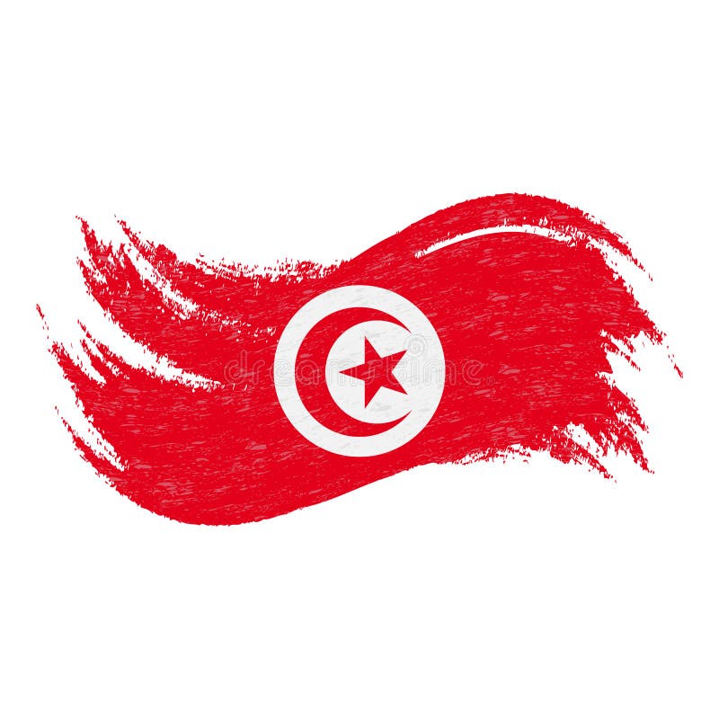 Download National Flag Of Tunisia, Designed Using Brush Strokes ...