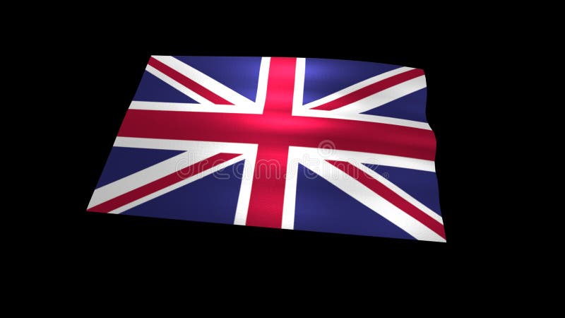 National Flag of United Kingdom With Alpha Channel. 3d Animation. 4K. 1