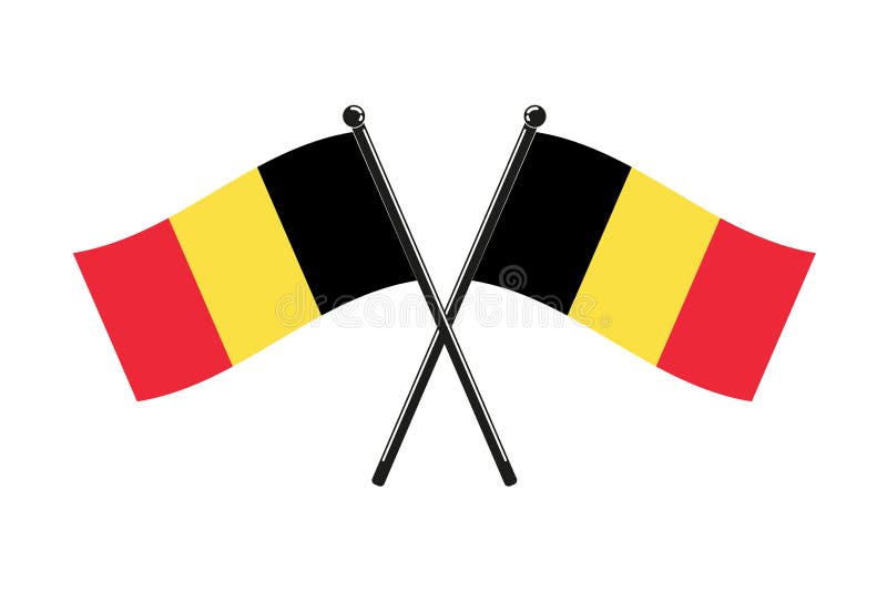 National Flags of Belgium Crossed Stock Vector - Illustration of flag ...