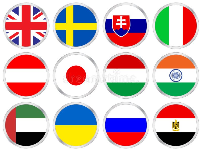 Download National flags icon set 5 stock vector. Illustration of ...