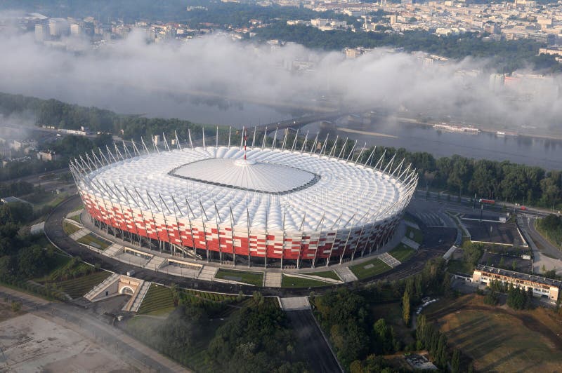 National football stadium - helicopter view