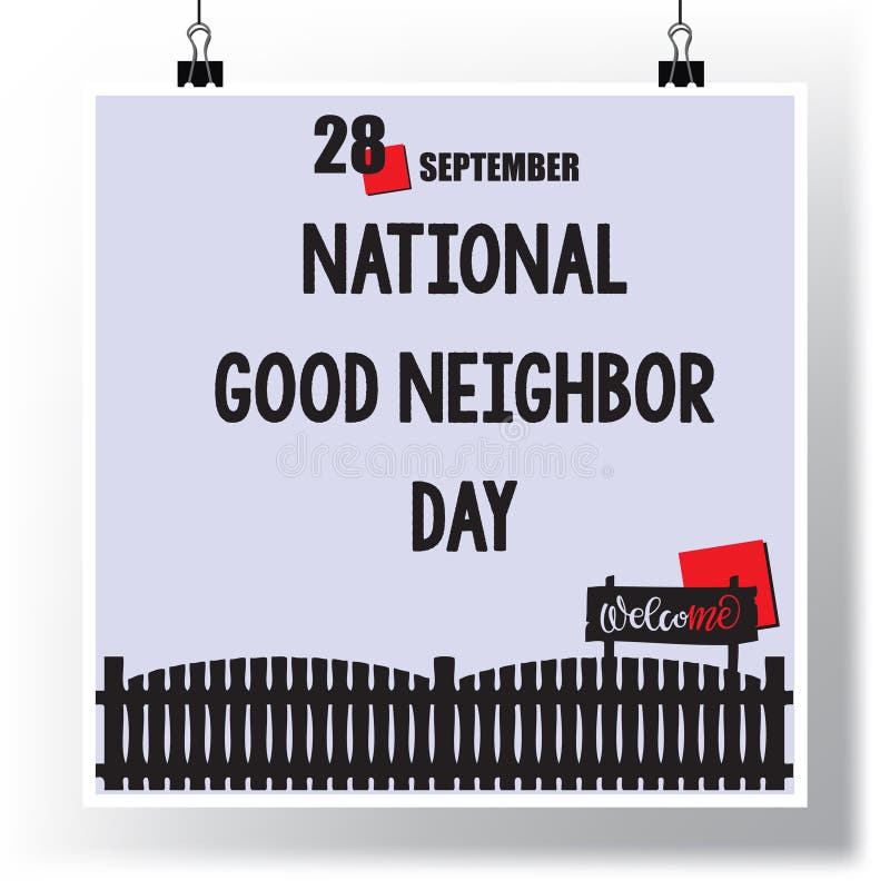 National Good Neighbor Day stock vector. Illustration of fence 257649758
