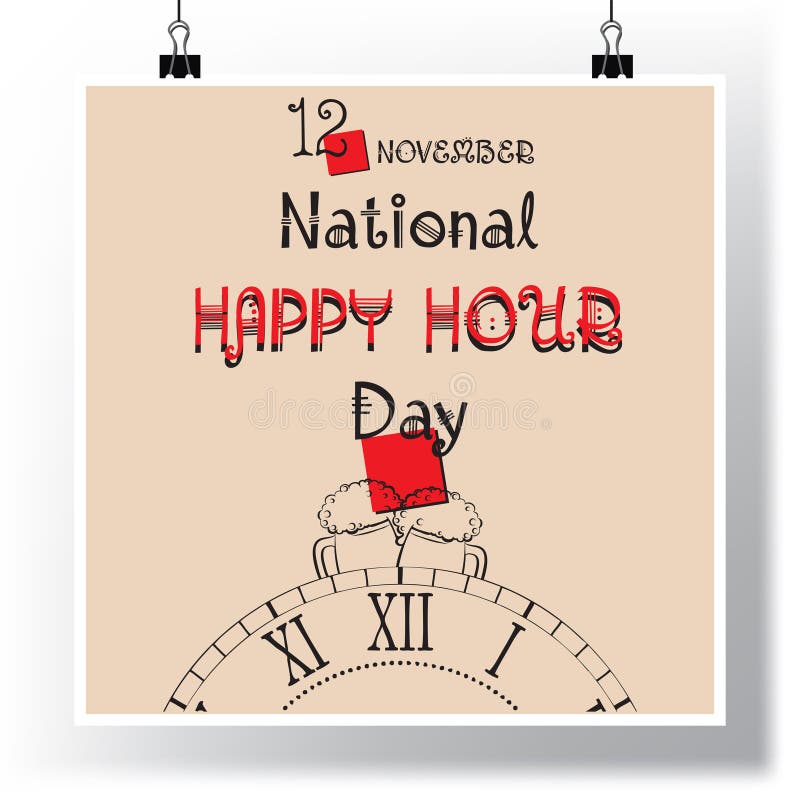 National Happy Hour Day stock vector. Illustration of design 261293382