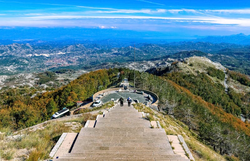 National natural park reserve Lovcen. View from above. Montenegro, Balkans. Mountains, cities and forests. Landscape.