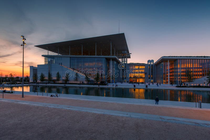 National opera, Athens editorial stock photo. Image of snfcc 143014428