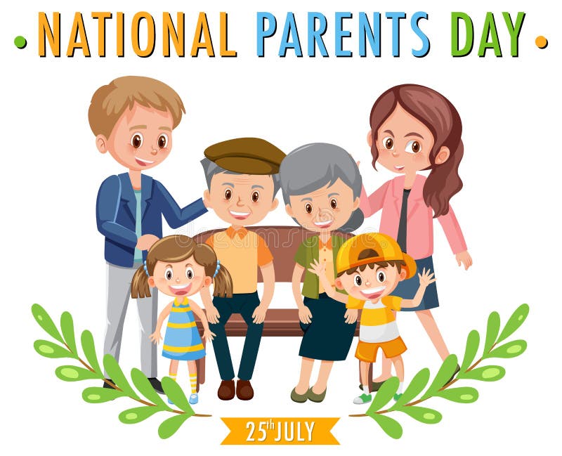 national-parents-day-poster-design-with-cartoon-character-stock-vector