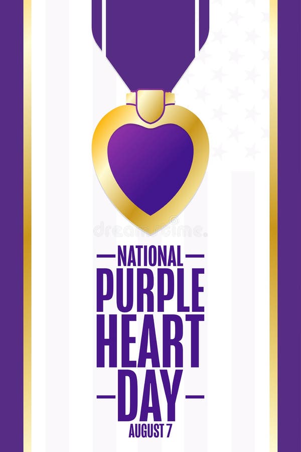 National Purple Heart Day. August 7. Holiday concept. Template for background, banner, card, poster with text