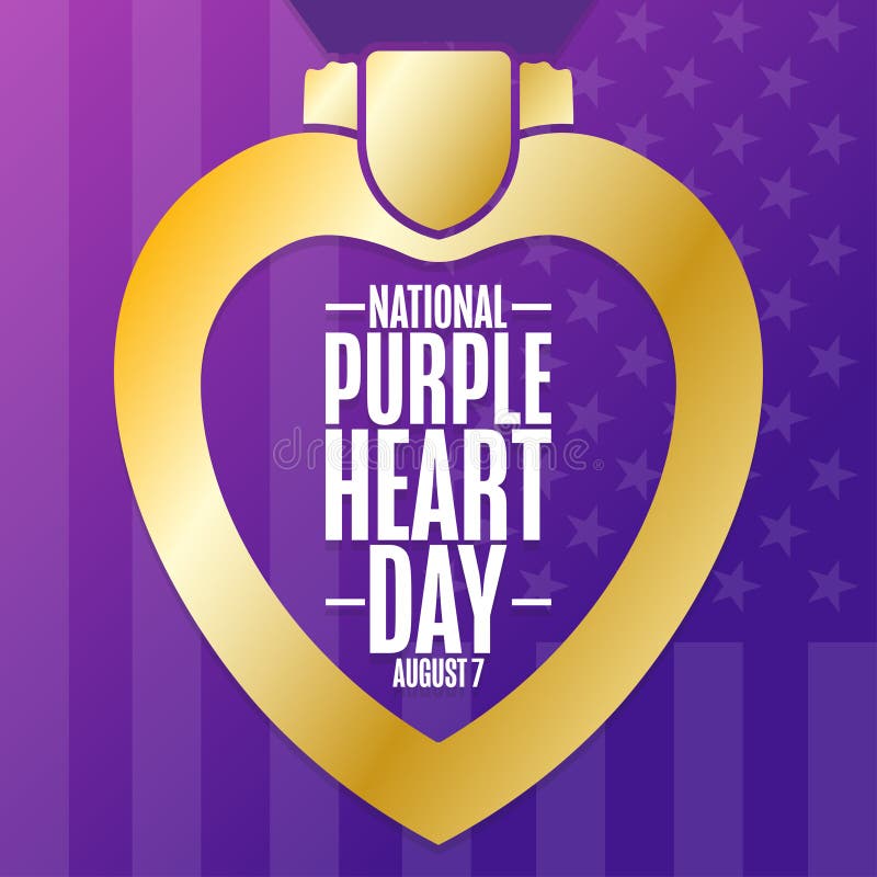 National Purple Heart Day. August 7. Holiday concept. Template for background, banner, card, poster with text