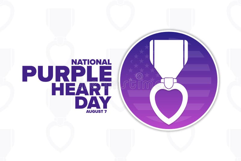 National Purple Heart Day. August 7. Holiday concept. Template for background, banner, card, poster with text