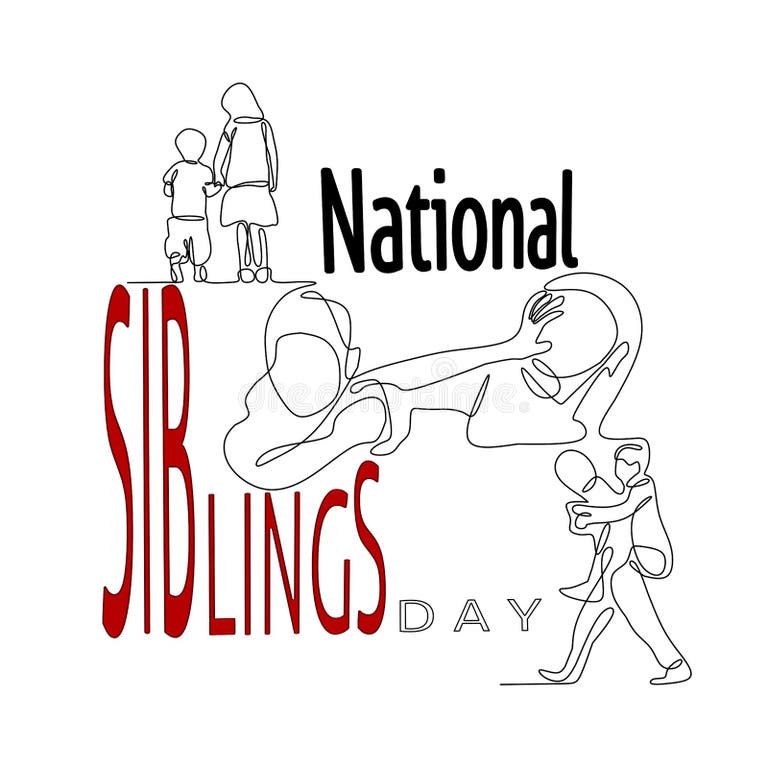 National Siblings Day Banner Poster Isolated On White vrogue.co