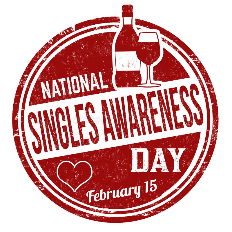 National Singles Awareness Day Grunge Rubber Stamp Stock Vector