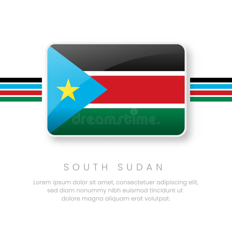 National South Sudan Flag. Vector South Sudan Button Flag. Realistic National Flag Design and Vector Template vector illustration