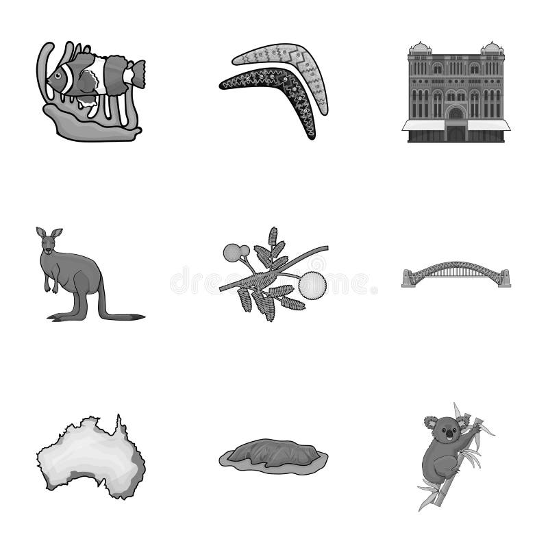 National Symbols of Australia Web Icon on Australia Theme Stock Vector National Symbols of Australia Web Icon on Australia Theme Stock Vector