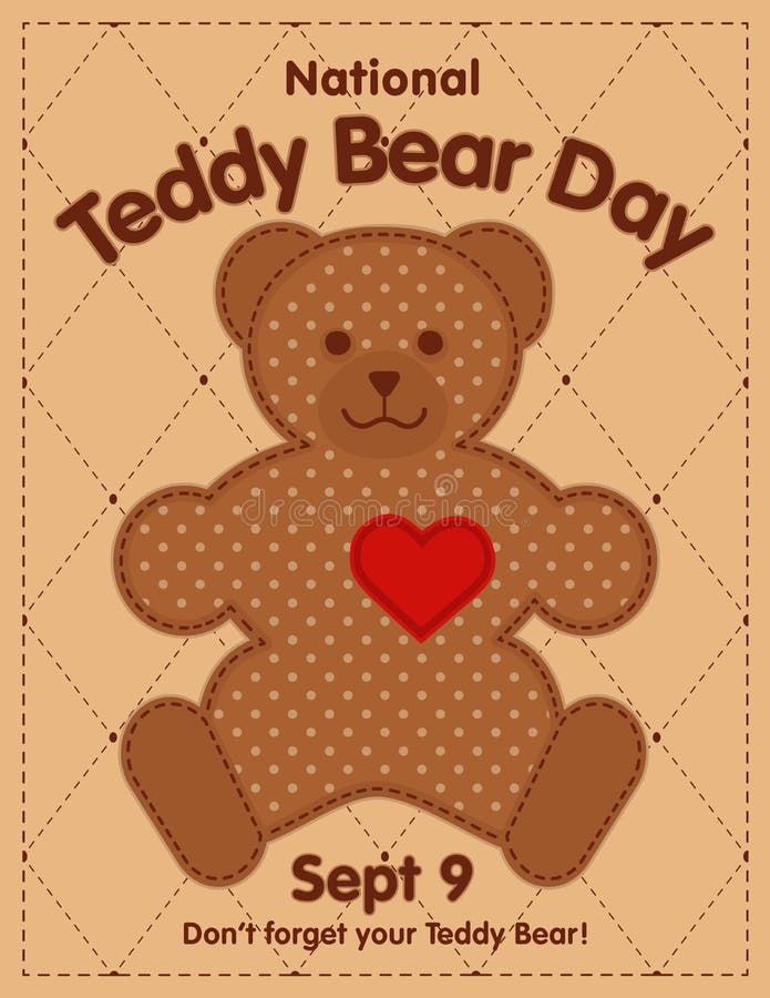 Teddy Bear Day, September 9 National Holiday Stock Vector - Illustration of  play, lovable: 148025561