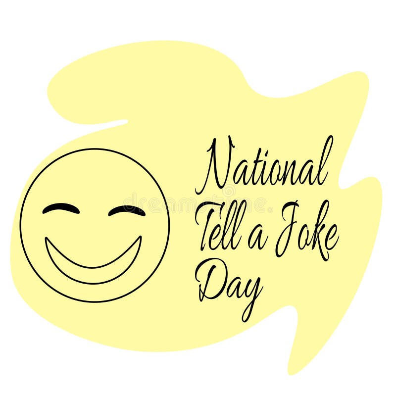 National Tell a Joke Day, Laughing Face for Postcard or Banner Stock