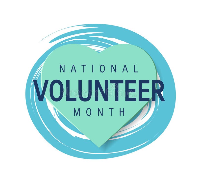 National Volunteer Month Concept in Flat Style Stock Vector