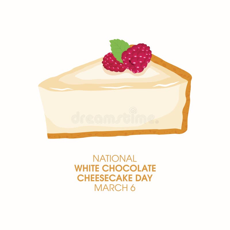 National White Chocolate Cheesecake Day Vector Stock Vector