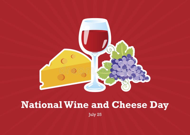 National Wine and Cheese Day Vector Stock Vector Illustration of