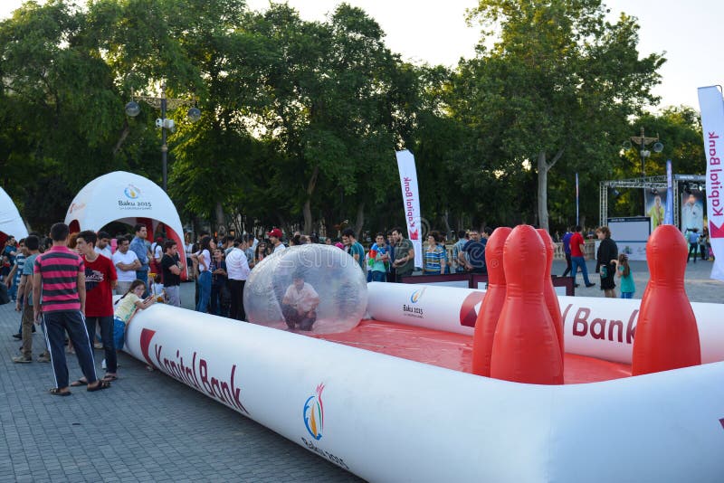 Nationale competities in kustpark in Baku royalty-vrije stock fotografie Nationale competities in kustpark in Baku royalty-vrije stock fotografie