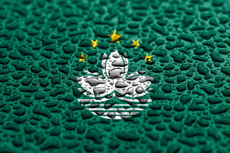 Nationale die vlag van Macao van waterdalingen wordt gemaakt De achtergrond voorspelde concept stock afbeelding Nationale die vlag van Macao van waterdalingen wordt gemaakt De achtergrond voorspelde concept stock afbeelding