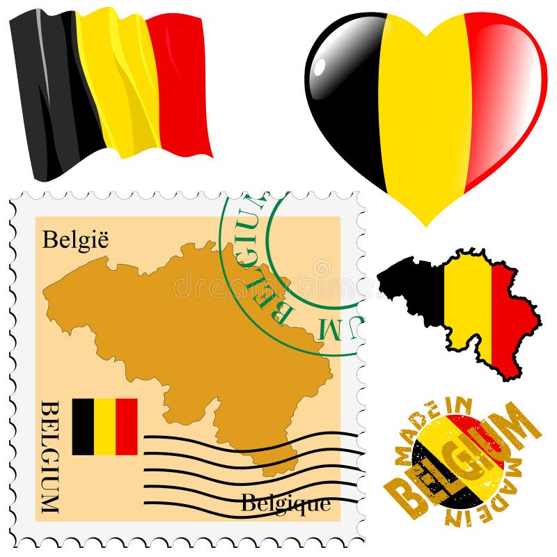 Nationale Farben von Belgien lizenzfreie abbildung Nationale Farben von Belgien lizenzfreie abbildung
