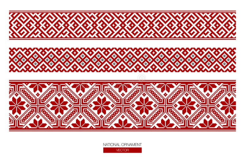 Slavic red and Belarusian national ornament. Embroidery. Slavic red and Belarusian national ornament. Embroidery.
