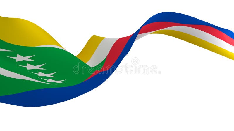 Nationale vlag achtergrondwind blaast vlaggen 3d renderende vlag van de comoren vector illustratie