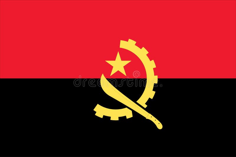 Nationale vlag van Angola stock illustratie