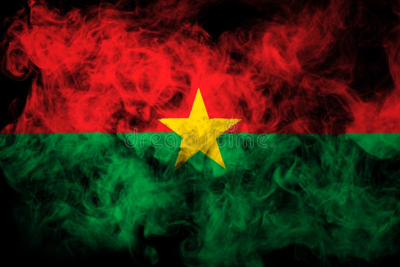 Nationale vlag van Burkina Faso van dikke gekleurde rook stock illustratie Nationale vlag van Burkina Faso van dikke gekleurde rook stock illustratie