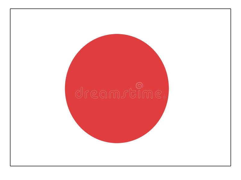 Nationale vlag van Japan royalty-vrije illustratie