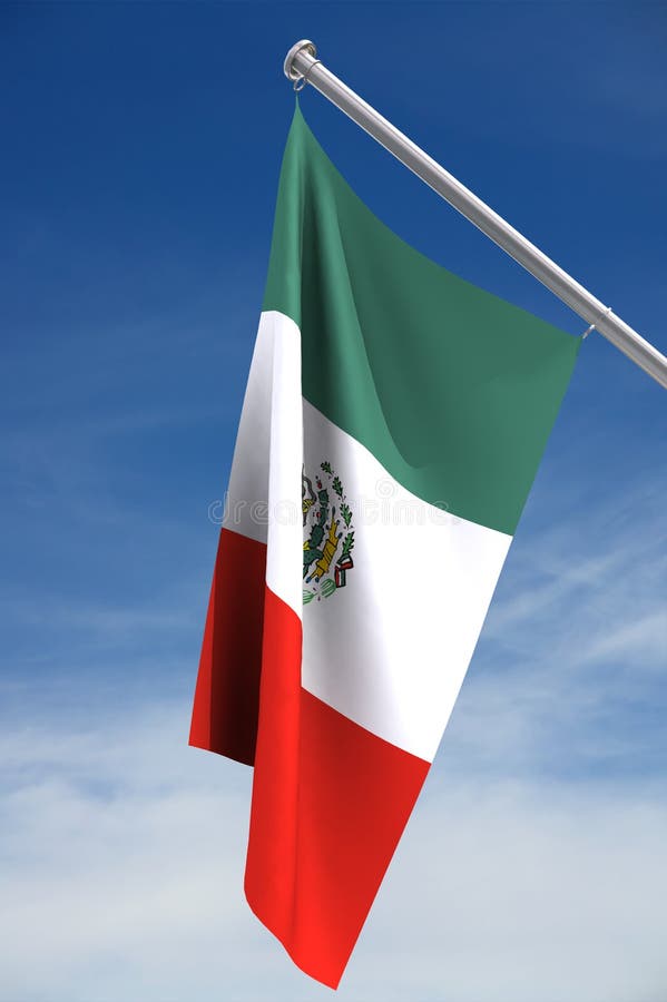 Nationale vlag van Mexico royalty-vrije illustratie
