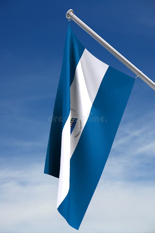 Nationale vlag van Nicaragua royalty-vrije illustratie