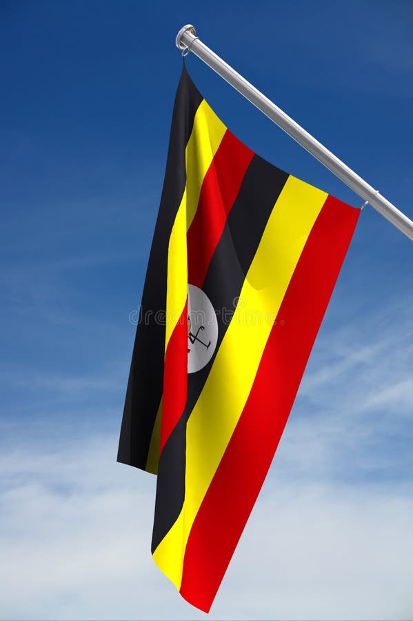 Nationale vlag van Oeganda vector illustratie