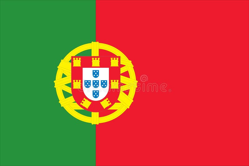 Nationale vlag van Portugal stock illustratie