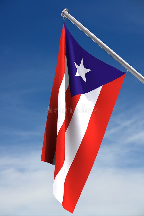 Nationale vlag van Puerto Rico vector illustratie