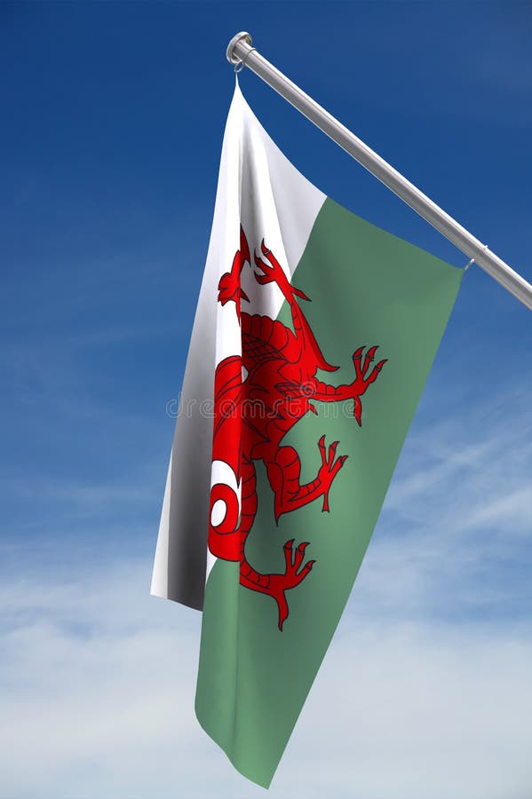 Nationale vlag van Wales stock illustratie