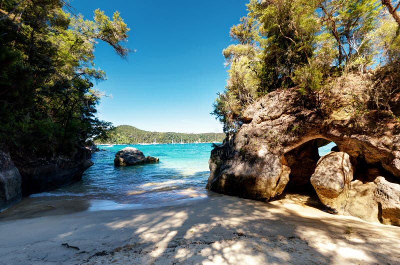 Nationalpark Abel Tasman Neuseeland stockfotos