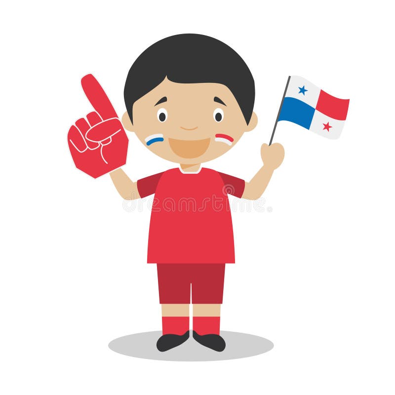 Nationell fan för sportlag från Panama med flagga- och handskevektorillustrationen vektor illustrationer Nationell fan för sportlag från Panama med flagga- och handskevektorillustrationen vektor illustrationer