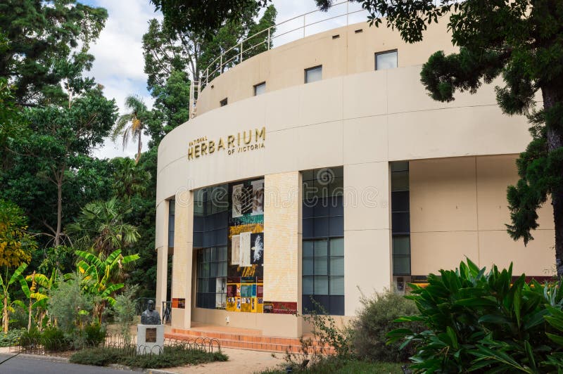 Nationell Herbarium av Victoria byggnad i de kungliga botaniska trädgårdarna i Melbourne royaltyfri foto Nationell Herbarium av Victoria byggnad i de kungliga botaniska trädgårdarna i Melbourne royaltyfri foto