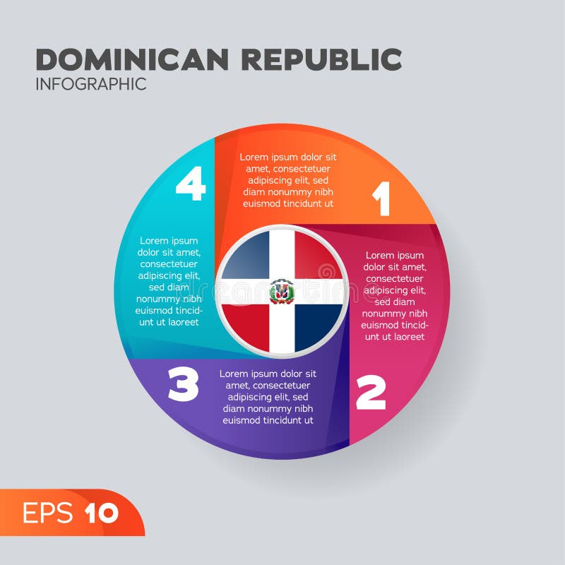 Dominican Republic Infographic Circle Element Stock Illustration