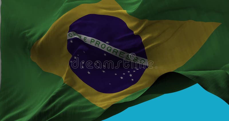 Nationsflagga av Brasilien som vinkar i vindultrarapiden